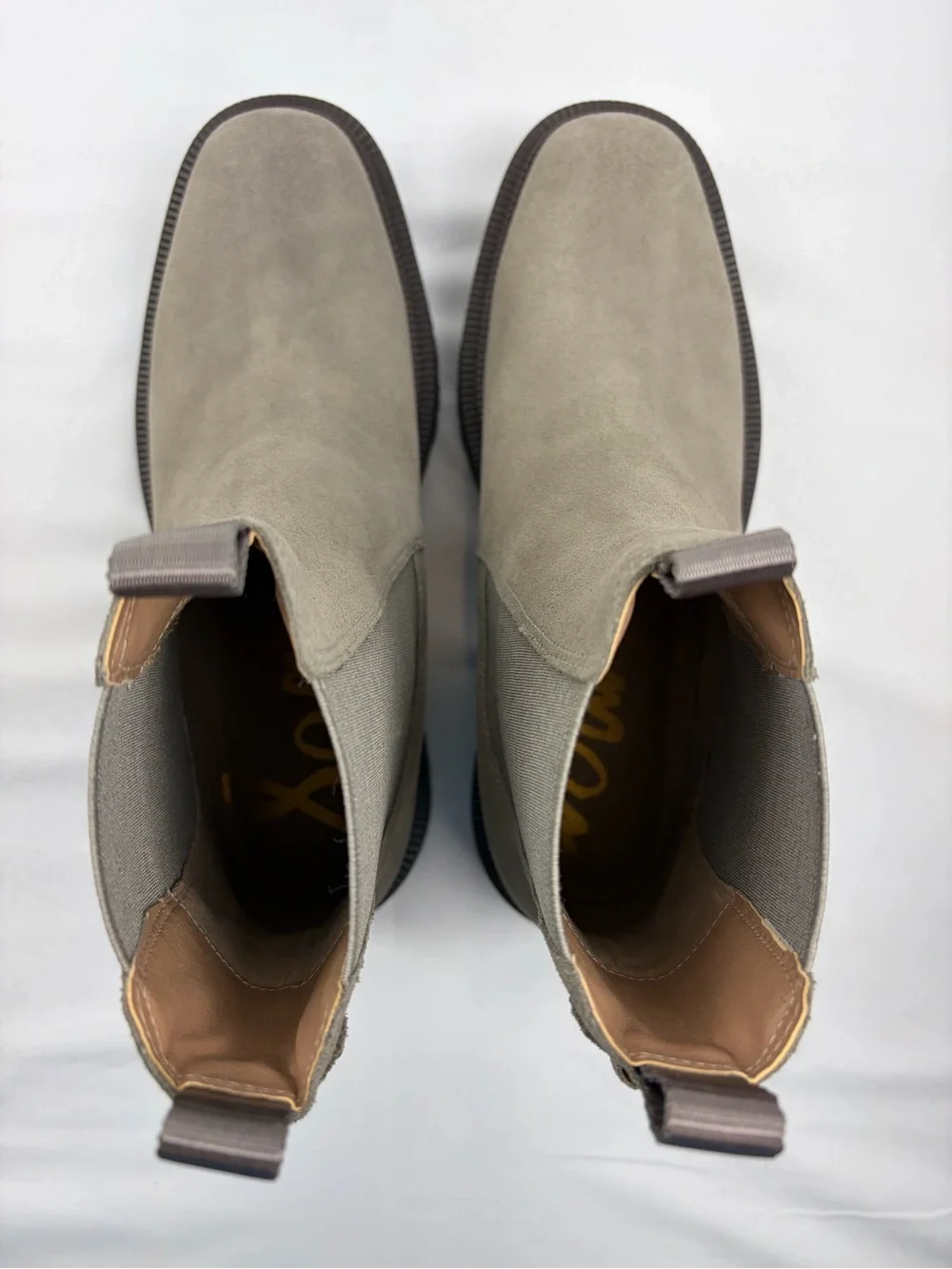 Sam Edelman Suede Leather Laguna Chelsea Boots Women’s 9 Grey Beige